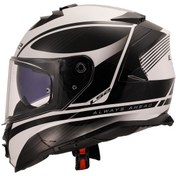 Resim Ls2 Storm 2 Dodger Mat Kapalı Kask Beyaz - Siyah 