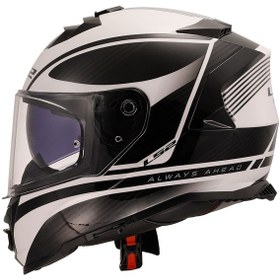 Resim Ls2 Storm 2 Dodger Mat Kapalı Kask Beyaz - Siyah 