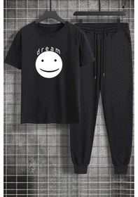 Resim Unisex Dream Baskılı 2'li Eşofman Takımı Siyah 