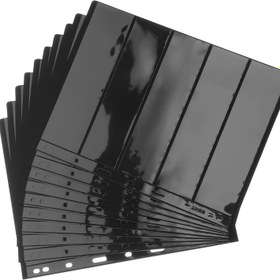 Resim 1 set (10 Sayfa) Damga Albümü için Damga Sayfaları, 1/2/3/4 Gözlüklü Koleksiyoncular İçin Posta Pulları Toplama Malzemeleri Kitabı, Standart 9 Delikli Damga Albümleri 