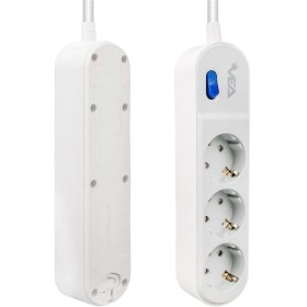 Resim CLZ192 3'lü Anahtarlı 1.5 mt Akım Korumalı Grup Priz A Class 4172) 