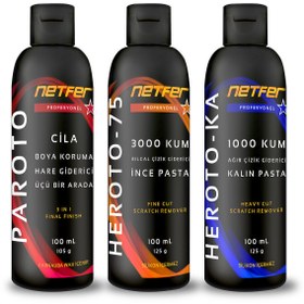 Resim Netfer 3'lü İnce Kalın Pasta Cila Set - 3x100 mL 