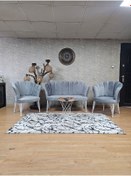 Resim ZAFİR Beyaz Boyalı Tel Ayak Papatya Çay Seti Koltuk Takımı , Balkon, Salon, Ofis, Cafe Koltuk Takımı 