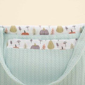 Resim Bebek Bakım Çantası - Turkuaz Örgü - Yeşil Balkabağı 