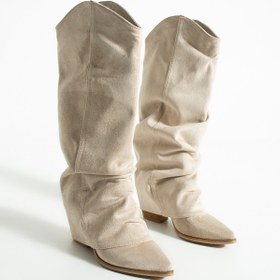 Resim DUXAL SHOES Lisa Kadın Süet Körüklü Kovboy Çizme 