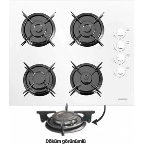 Resim Luxell Opall Beyaz Set ( DA-835 Cam Davlumbaz - 40 Tahdf Ankastre Cam Ocak - B66-SGF3 Opall Beyaz Ankastre Fırın ) 