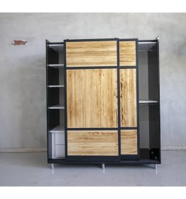 Resim Deryawood Masif Ahşap Gardırop 100 cm 