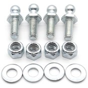 Resim Folinda 4 Adet Demir M10 5/16-18 X 3/4" Gaz Yaylı Top Somunu - Gümüş Renkli, Yıkama Ve Nilon Kilitleme Somunlu 