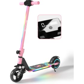 Resim SIMATE Elektrikli Çocuk Scooter - 130W, LED Işıklı, Amortisörlü (Dizlik ve Dirseklik Hediyeli) 