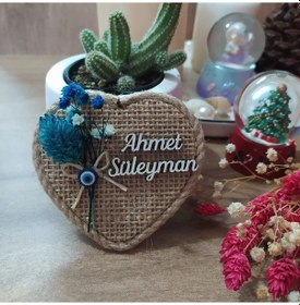 Resim Kişiye Özel Ahşap Mıknatıslı Jüt Magnet 10'lu 