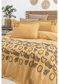 Resim Vintage 6 Parça Çift Kişilik Pike Takımı Turuncu 240 X 260 Cm Turuncu 