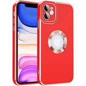 Resim Genel Markalar Apple Iphone 11 Için Uyumlu Kılıf Kamera Lens Cam Korumalı Logo Gösteren Halkalı Kongo Kapak 