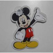Resim HMNL Pleksi Çizgi Film Kahramanları Cam Süsleri Vantuzlu Kaliteli MİCKY MOUSE 14X12 