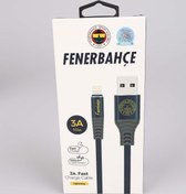 Resim Fenerbahçe Lisanslı Iphone Data Sarj Uyumlu Kablosu Kbl-1907 3a Lightning Usb 1m(5X8)*40 