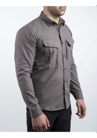 Resim Outdoor Taktik Pamuklu Erkek Gömlek Tactec01f Füme 