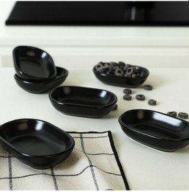 Resim Keramika Mat Siyah Noyan Çerezlik 11 Cm 6 Adet 956 