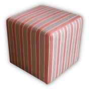 Resim WELL STUDIO STORE Kırmızı Çizgili Kare Puf 45x45 Cm 