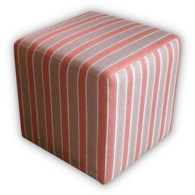 Resim WELL STUDIO STORE Kırmızı Çizgili Kare Puf 45x45 Cm 