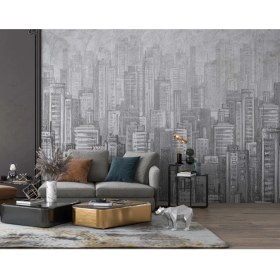 Resim Duvar Kağıdı Marketi 3D Karakalem Çizimli Yüksek Bina Manzaralı Duvar Kağıdı 