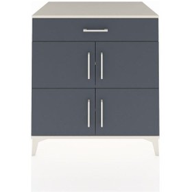 Resim Kronos Şifonyer 3 Raflı Tek Çekmeceli 4 Kapaklı 88x59x96 Aytaşı-antrasit Aytası 