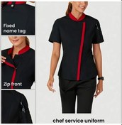 Resim Willowhaven Siyah Xxl Kolsuz Dik Yaka Kırmızı Siyah Yama İş Elbisesi İki Parça Set Siyah 