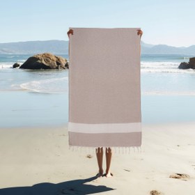 Resim %100 Pamuk Bej-Turuncu Elmas Peştamal 2'li - 100x180 Cm 