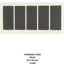 Resim Pasific Zemin Koruyucu 40X90 mm Siyah Keçe, Ses ve Çizik Önleyici Siyah Mobilya Keçesi 2 Adet 