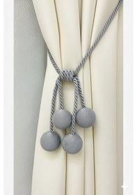 Resim Modern Sarım 4 Toplu Braçol Kornişe Takmatik Ipli Tavan Perde Aksesuarı Gri 