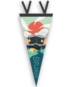 Resim Mufunye Kamp Bayrağı, Üçgen Şekilli - Piknik Ve Ev Partileri İçin Dekorasyon Çok Renkli 