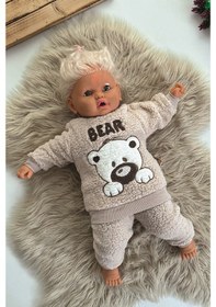 Resim Unisex Kışlık Bebek Takımları Çocuk Giyim Bebek Kıyafeti Çocuk Kostümü Welsoft Takım Welsoft Peluş 001 