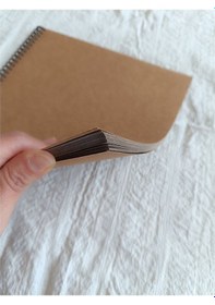 Resim Kraft Kapak Defter 20x20 Cm 30 Yaprak 60 Sayfa, 100 Gr Kraft İç, Scrapbook, Eskiz Defteri 