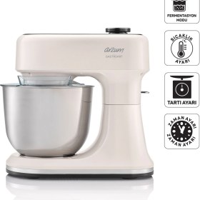 Resim Arzum AR1190 Gastroart Stand Mikser 1500W, 12 Hız Ayarı, Dahili Tartı ve Fermentasyon Özelliği, Krem 