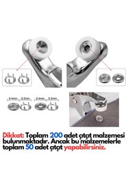 Resim Duffa Çıt Çıt Düğme Ve Pensesi 100'lü Çıt Çıt Metal Düğme Yapma Seti Kutulu Çıt Çıt Düğme Set 
