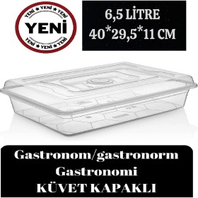 Resim Deembro Gastronom/gastronorm Küvet Kapaklı Gastronomi Küveti Tekne 6,5 Lt Ekmek Pizza Pide Hamur Teknesi gastronom küvet 