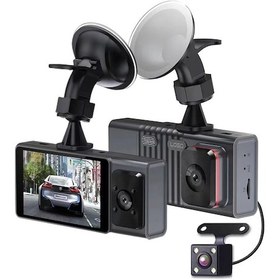 Resim 3 Kamera Lensi 3 İnç Ips Ekran Wifi Araç İçi Kamera 1080p Arabalar İçin Gece Görüşlü Araç Kamerası 32g 
