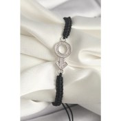 Resim Pirinç Gümüş Renk Zirkon Taşlı Mars Figür Asansörlü Makrome Model Kadın Bileklik 