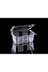 Resim ZFR PLASTİK Şeffaf Kapaklı Sızdırmaz Gıda Kap Kase 100 Ad Düz Kapak Tüm Ölçü 1000 Gr 