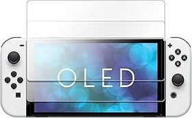 Resim TalkWorks TALK WORKS Nintendo Switch OLED 2021 için Temperli Cam - Ekran Koruyucu (2'li Paket) Çizilme, Çatlamaya Dayanıklı, Kolay Kurulum, Koruyucu Ultra İnce HD Dokunmatik Ekran Kapak Filmi Arka 