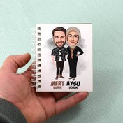 Resim Birbirine Aşkla Bağlı Çiftler Karikatürlü Defter 