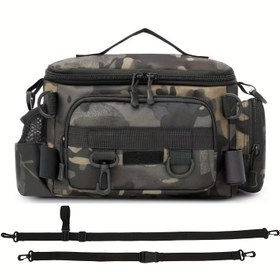 Resim Çok Fonksiyonlu Bel Çantası, Crossbody Çanta, Büyük Kapasiteli Hafif Sırt Çantası Balıkçılık Çantası, Tatil Hediyeleri İçin Uygun Outdoor Balıkçılık Ekipman Çantası 