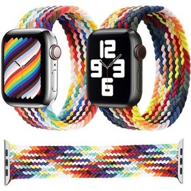 Resim Sones Gökkuşağı Örgülü Tek Döngü Saat Kordonu, Boyut: S 135mm iOS Uyumlu Watch Ultra 49mm-watch U / Seri Akıllı Saat Aks. 49522591 