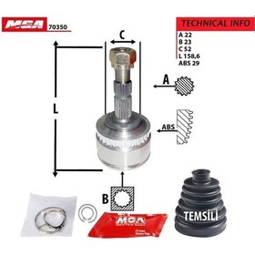 Resim MGA 70350 Aks Kafası Dış Absli Corsa Combo C Merıva 1.7 C 1.7Dt 29×22×23 