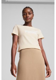 Resim Puma Polo Ess No. 1 Logo Para Mujer Kadın Tişört Ekru/bej 