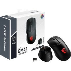 Resim Xnews Msı Gg Clutch GM41 Lightweight Wıreless Gamıng Mouse 76 gr Max 20000 Dpı(Yazılım) 1ms Pollıng Pıxart PMW-3370 Optık Sensor Omron Swıtch Rgb LED Mystıc Lıght 