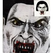 Resim Yüze Yapışan Kafaya Tam Geçmelı Streç Kanlı Vampır Maske 