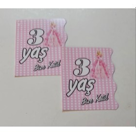 Resim Davetiye 3 Yaş Pembe 22 Adetli 