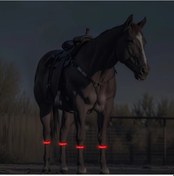 Resim Willowhaven 1 Adet Kırmızı Led At Nalı, Gece Biniciliği Ekipmanı, Ayarlanabilir Binicilik Güvenlik Malzemesi 