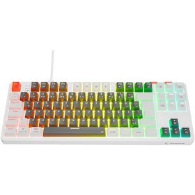 Resim Rampage Yoru Tkl Gri/beyaz Rgb Red Swich Q Mekanik Oyuncu Klavyesi 