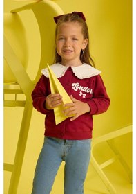 Resim Defacto Kız Bebek Büyük Yaka Baskılı Düğmeli Okul Hırkası F3756a525aubr285 Bordo 