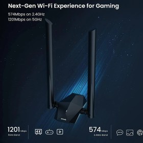 Resim Tenda U18A Wifi 6 1201 Mbps 2-5dBi Antenli USB Adaptör 